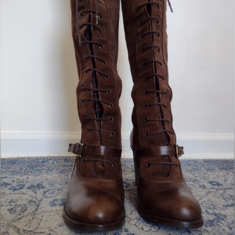 Alberto Fermani Brown Lace Up Boots - Picture 2 of 16